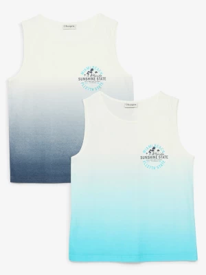 Obrázek produktu Tank top z czystej bawełny organicznej, z efektem ombre (2 szt.) BonPrix biały