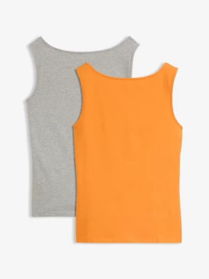 Obrázek produktu Tank top z dekoltem łódką, 2 szt. BonPrix szary