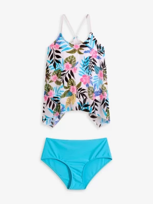 Obrázek produktu Tankini (komplet 2 cz.) z siateczkową koszulką z nadrukiem BonPrix biały
