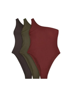 Obrázek produktu The Set Plavky tmavě hnědá / olivová / karmínově červené