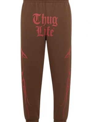 Obrázek produktu Thug Life Sportovní kalhoty 'Thug Life Ink' hnědá / červená