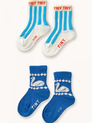 Obrázek produktu Tinycottons Dětské ponožky Tinycottons BLUE STRIPES & SWAN MEDIUM SOCKS 2-pack