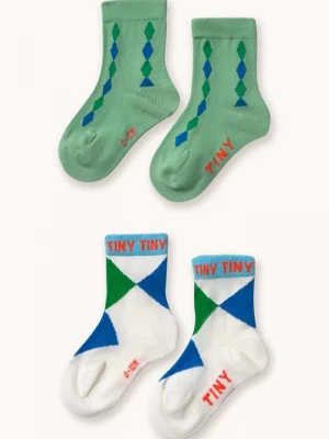 Obrázek produktu Tinycottons Dětské ponožky Tinycottons DIAMOND MEDIUM SOCKS 2-pack tyrkysová