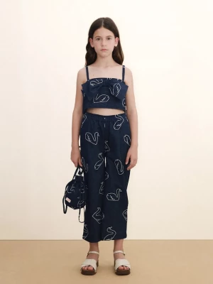 Obrázek produktu Tinycottons Dětské rifle Tinycottons BIG SWANS DENIM PANT modrá