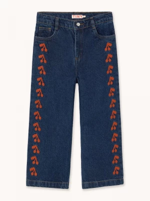 Obrázek produktu Tinycottons Dětské rifle Tinycottons CHERRIES EMBROIDERED JEANS námořnická modř