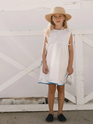 Obrázek produktu Tinycottons Dětské šaty s přídavkem lnu Tinycottons SWANS BOWS DRESS