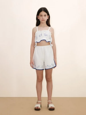 Obrázek produktu Tinycottons Dětské šortky s přídavkem lnu Tinycottons SWANS LINEN SHORTS bílá