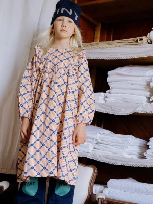 Obrázek produktu Tinycottons Dívčí šaty FLOWER GRID PRINT DRESS béžová
