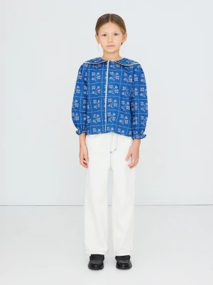 Obrázek produktu Tinycottons halenka dětská bavlněná DOTS FLOWERS BLOUSE modrá