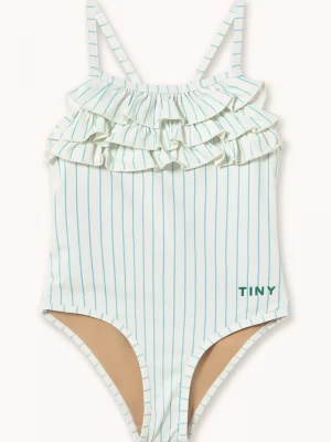 Obrázek produktu Tinycottons Jednodílné dětské plavky Tinycottons CYAN FINE STRIPES SWIMSUIT bílá
