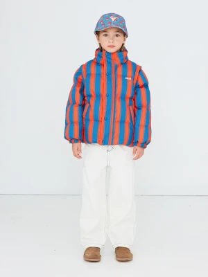 Obrázek produktu Tinycottons prošívaná bunda dětská bavlněná RETRO STRIPES SHORT PADDED JACKET červená
