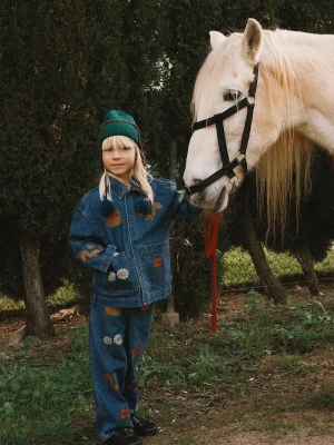 Obrázek produktu Tinycottons rovné džíny dětské TINY APPLES DENIM PANT modrá