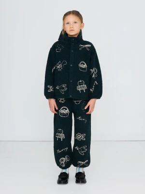 Obrázek produktu Tinycottons rozepínací mikina dětská fleecová TINY APPLES SHERPA JACKET námořnická modř