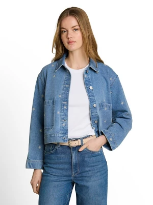 Obrázek produktu TOM TAILOR DENIM Přechodná bunda modrá džínovina / žlutá / bílá
