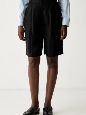 Obrázek produktu Tommy Hilfiger bermudy dámské s příměsí lnu černá
