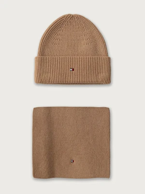 Obrázek produktu Tommy Hilfiger čepice a šála dámská s příměsí vlny béžová