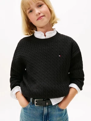 Obrázek produktu Tommy Hilfiger Dětský bavlněný svetr Tommy Hilfiger černá