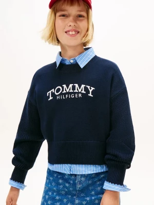 Obrázek produktu Tommy Hilfiger Dětský bavlněný svetr Tommy Hilfiger námořnická modř