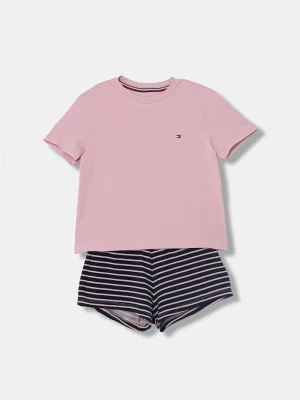 Obrázek produktu Tommy Hilfiger dvoudílné pyžamo dětské bavlněné s elastanem růžová