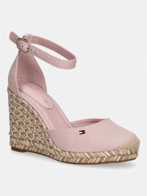 Obrázek produktu Tommy Hilfiger espadrily dámské na klínku FLAG HIGH WEDGE ESPAD CLOSED TOE růžová