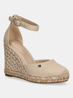 Obrázek produktu Tommy Hilfiger espadrily na klínku dámské FLAG HIGH WEDGE ESPAD CLOSED TOE béžová