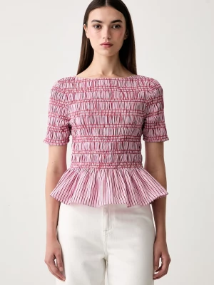 Obrázek produktu Tommy Hilfiger halenka s volánkem dámská s bavlnou růžová