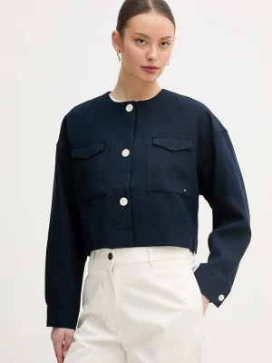 Obrázek produktu Tommy Hilfiger jednořadé sako dámské s viskózou námořnická modř