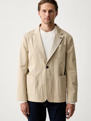 Obrázek produktu Tommy Hilfiger jednořadé sako pánské bavlněné béžová