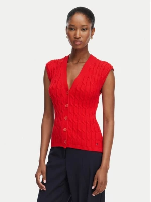Obrázek produktu Tommy Hilfiger Kardigan Mid Gg Cable WW0WW50075 Červená Regular Fit