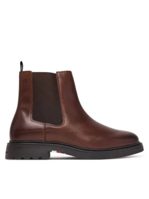 Obrázek produktu Tommy Hilfiger Kotníková obuv s elastickým prvkem Corporate Casual Lth Chelsea FM0FM05966 Hnědá