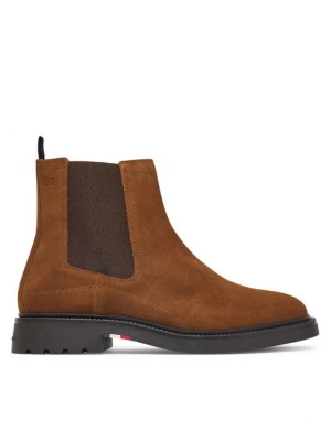 Obrázek produktu Tommy Hilfiger Kotníková obuv s elastickým prvkem Corporate Casual Suede Chelsea FM0FM05952 Hnědá