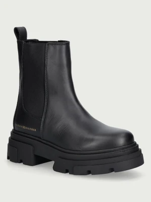 Obrázek produktu Tommy Hilfiger kotníkové Chelsea boty na platformě dámské kožené LEATHER CHUNKY CHELSEA BOOT černá