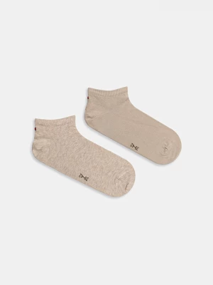 Obrázek produktu Tommy Hilfiger kotníkové ponožky pánské s bavlnou 2-pack béžová
