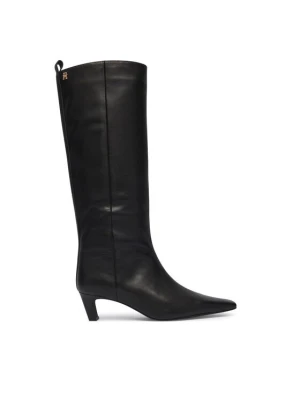 Obrázek produktu Tommy Hilfiger Kozačky Kitten Heel Leather High Boot FW0FW09568 Černá