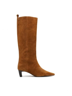 Obrázek produktu Tommy Hilfiger Kozačky Kitten Heel Suede High Boot FW0FW09655 Světle hnědá