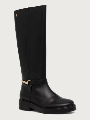 Obrázek produktu Tommy Hilfiger kozačky nad kolena dámské kožené TH STUD LEATHER KNEE černá