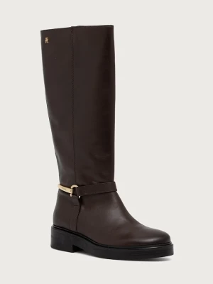 Obrázek produktu Tommy Hilfiger kozačky nad kolena dámské kožené TH STUD LEATHER KNEE hnědá