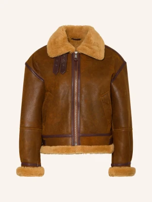 Obrázek produktu Tommy Hilfiger Kožená Bunda tmavě hnědá / světle hnědá