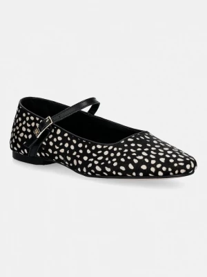 Obrázek produktu Tommy Hilfiger Kožené baleríny Tommy Hilfiger TH BUCKLE CALF HAIR BALLERINAS černá