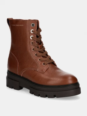 Obrázek produktu Tommy Hilfiger Kožené kotníkové boty Tommy Hilfiger BICOLOR LEATHER LACE-UP hnědá
