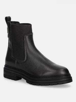 Obrázek produktu Tommy Hilfiger Kožené kotníkové boty PLAQUE PEBBLE CHELSEA hnědá