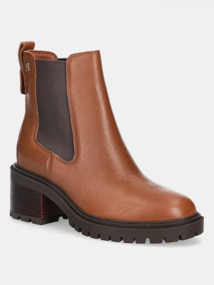 Obrázek produktu Tommy Hilfiger Kožené kotníkové boty TH LEATHER CHELSEA CLEATED HEEL hnědá
