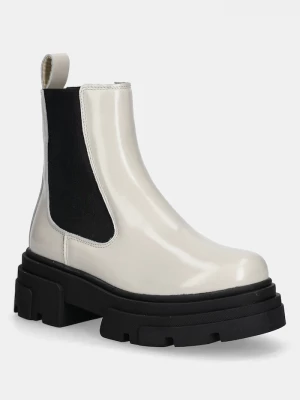 Obrázek produktu Tommy Hilfiger Kožené kotníkové boty Tommy Hilfiger TH SHINY LEATHER CHELSEA béžová