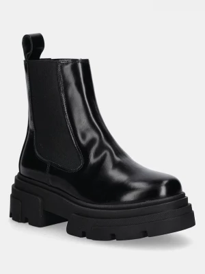 Obrázek produktu Tommy Hilfiger Kožené kotníkové boty Tommy Hilfiger TH SHINY LEATHER CHELSEA černá