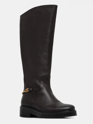 Obrázek produktu Tommy Hilfiger Kožené kozačky Tommy Hilfiger TH HORSEBIT RIDING LONG BOOT hnědá