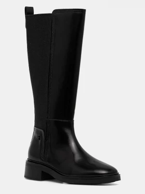 Obrázek produktu Tommy Hilfiger Kožené kozačky TH MINIMAL ABRASIVATO LONG BOOT černá