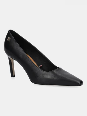 Obrázek produktu Tommy Hilfiger Kožené lodičky TH LOGO LEATHER PUMP SLANTED HL černá