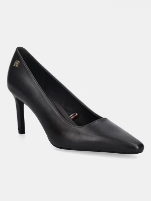 Obrázek produktu Tommy Hilfiger Kožené lodičky Tommy Hilfiger TH LOGO LTH PUMP SLANTED HL hnědá