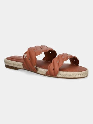 Obrázek produktu Tommy Hilfiger Kožené pantofle LEATHER ROPE ESPADRILLE MULE hnědá