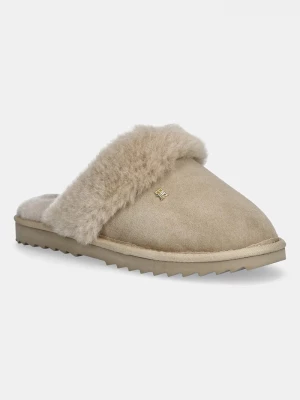 Obrázek produktu Tommy Hilfiger Kožené papuče Tommy Hilfiger TH SHEARLING HOUSE SHOE béžová